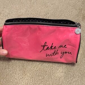 Victoria's Secret Vibrant Pink Cosmetic Bag “Take me with you”